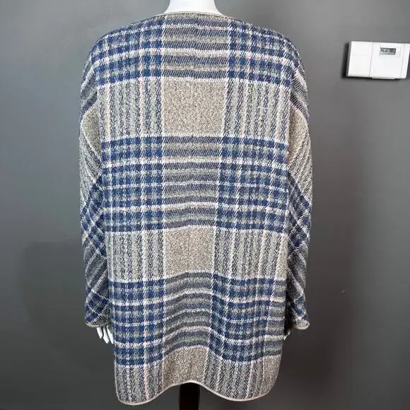 Basler‎ jacket women's Large XL wool long plaid blazer overcoat FR 46 lagenlook